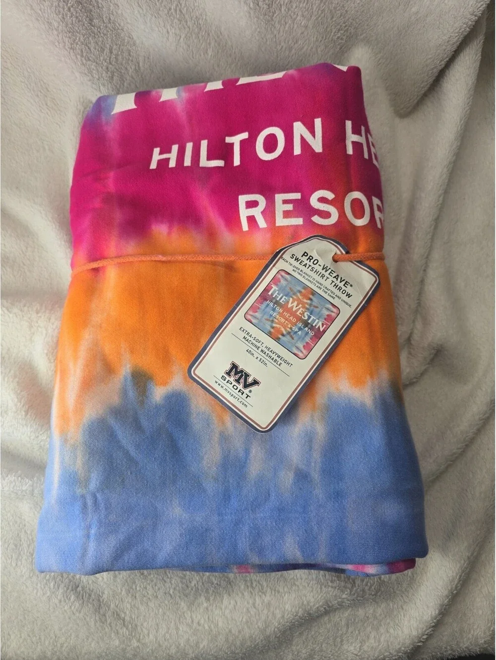The Westin Hilton Head Island Resort & Spa Beach Towel Throw 40x52 Tye Dyed New